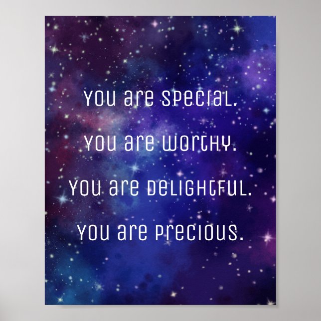 "You Are Special" Positive Affirmations Poster (Front)