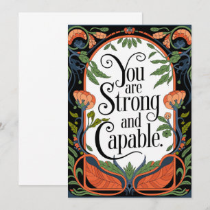 You Are Strong and Capable Inspirational Quote Announcement