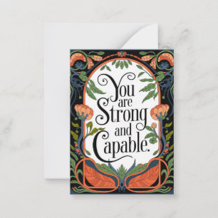 You Are Strong and Capable Inspirational Quote Card