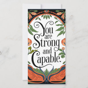 You Are Strong and Capable Inspirational Quote  Holiday Card
