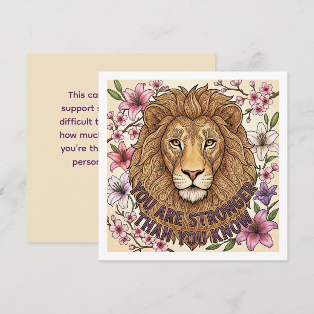 You Are Strong Personalized Lion Card (Front/Back)