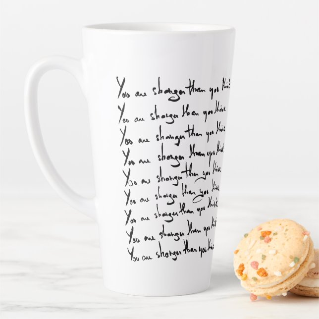 You are STRONGER than you think! quote Latte Mug (In Situ)