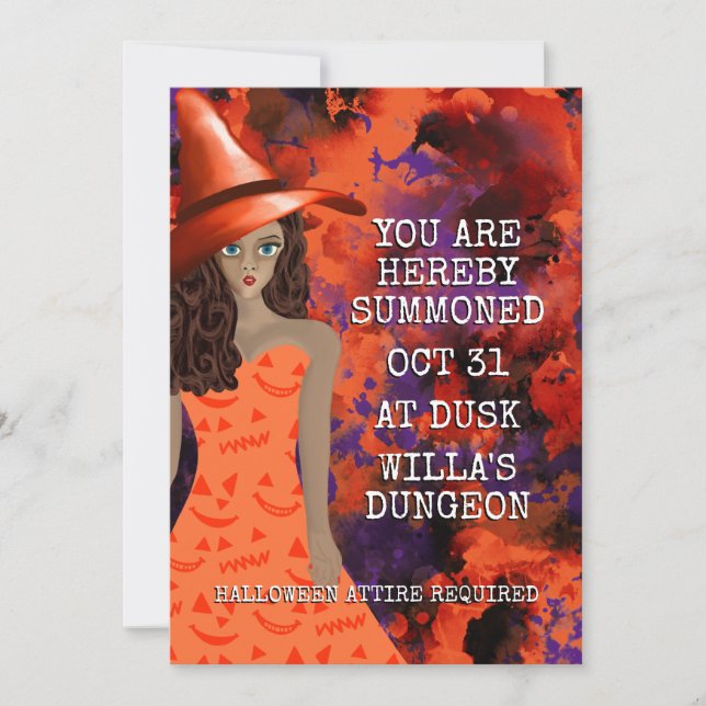 You are Summoned Halloween Costume Party Witch Invitation (Front)