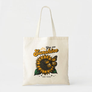 You Are Sunshine - Sunflower & Butterfly Tote Bag