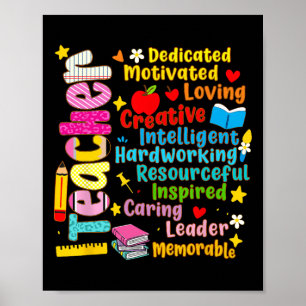 You Are Teacher Dedicated Motivated Back To School Poster