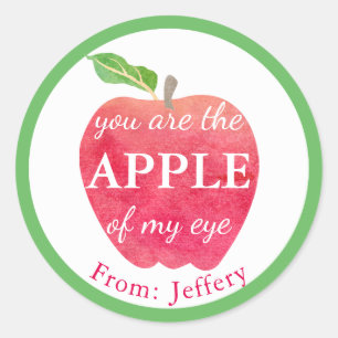 You Are The Apple Of My Eye Valentine Personalised Classic Round Sticker