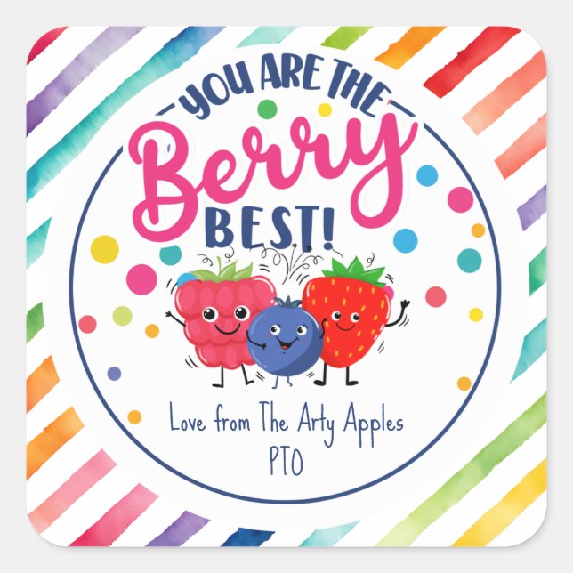 you are the berry best  square sticker (Front)