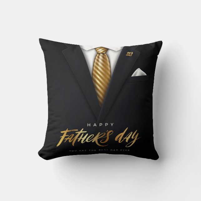 You Are the Best Dad Ever Black Gold Father's Day Cushion (Front)