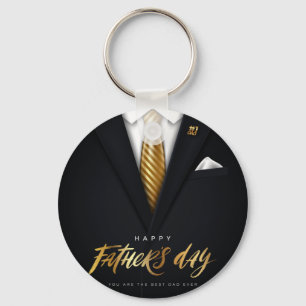 You Are the Best Dad Ever Black Gold Father's Day Key Ring