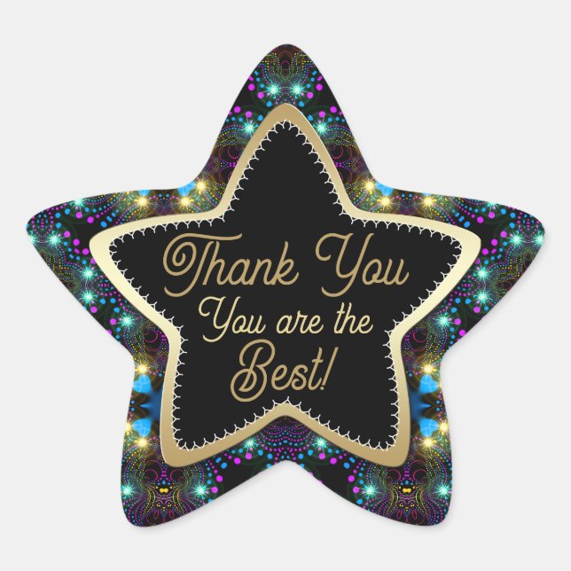 You are the Best Magical Stars Thank You Sticker (Front)