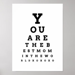 You are the Best Mum in the World eye chart