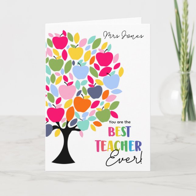 You are the best teacher ever card (Front)
