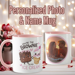 “You Are the Brownie of My Ice Cream” Personalised Mug