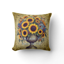 "You are the Favourite!" Floral Pillow