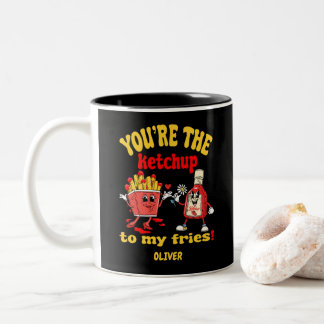You Are The Ketchup To My Fries Cute Cartoon Two-Tone Coffee Mug