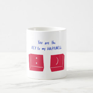 You Are The Key To My happines Valentine Typograpy Coffee Mug