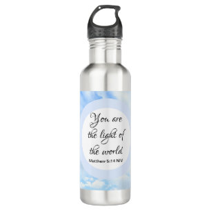 You are the Light of the World Bible Verse Blue 710 Ml Water Bottle