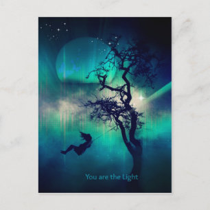 You Are the Light Turquoise Postcard
