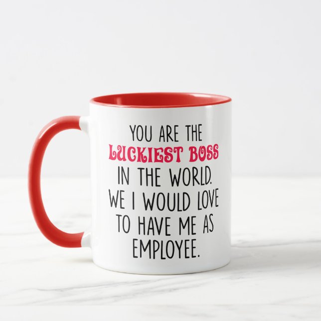  You are the luckiest boss in the world Funny Boss Mug (Left)