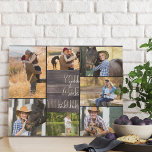 You are the One 7 Photo Collage Rustic Wood Faux Canvas Print<br><div class="desc">Rustic photo collage faux canvas which you can personalise with 7 of your favourite photos. This country farmhouse wood effect design is lettered with the words "you are the one" in modern oversized print and casual script typography. The photo template is set up ready for you to add your pictures,...</div>