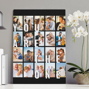 You are the One Romantic 20 Photo Collage Black Canvas Print