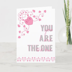 You Are the One Typography Heart Valentines Holiday Card