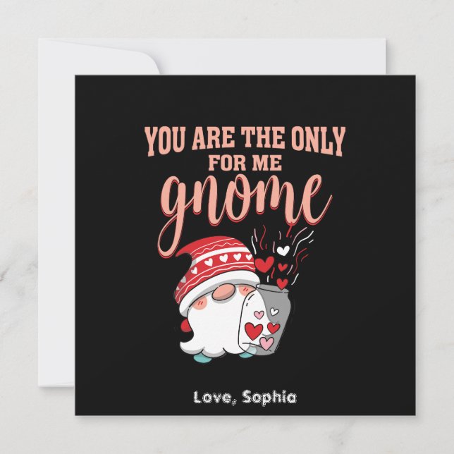 You are the only for me gnome Valentine Thank You Card (Front)