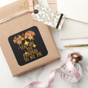 YOU ARE THE PUMPKIN TO MY PIE funny thanksgiving Square Sticker