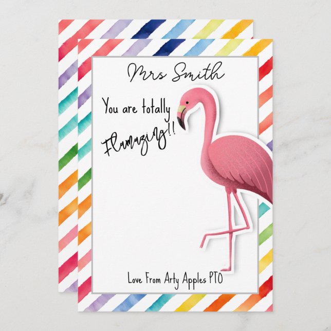 You are totally flamazing, flamingo gift voucher invitation (Front/Back)
