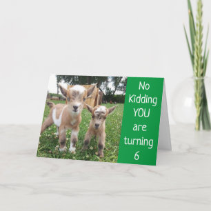 **YOU ARE TURNING 6** NO KIDDING! BIRTHDAY CARD
