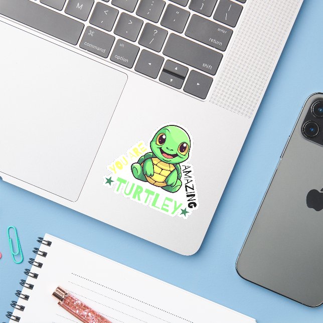 You Are Turtley Amazing Cute Turtle Puns (Laptop w/ iPhone)
