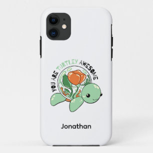 You Are Turtley Awesome Flower Succulent Turtle iPhone 11 Case