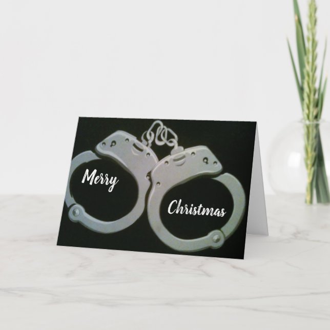 ****YOU ARE UNDER ARREST*** MEET UNDER MISTLETOE HOLIDAY CARD (Front)