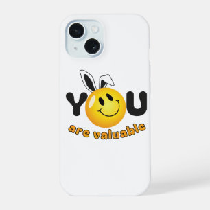 You Are Valuable Motivational Art - Cute Heart  iPhone 15 Case