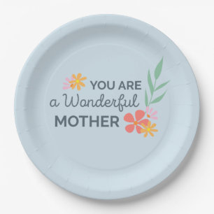 You Are Wonderful Mother's Day Paper Plate