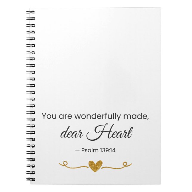 You Are Wonderfully Made – Psalm 139:14 Notebook (Front)