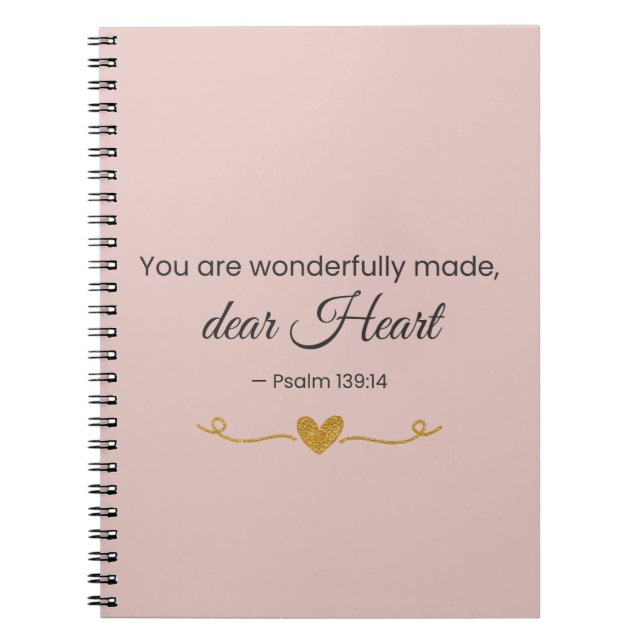 You Are Wonderfully Made – Psalm 139:14 Notebook (Front)