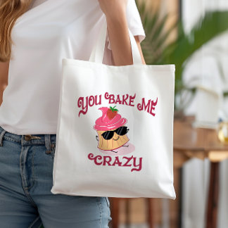 You Bake Me Crazy Strawberry Cupcake Sunglasses Tote Bag