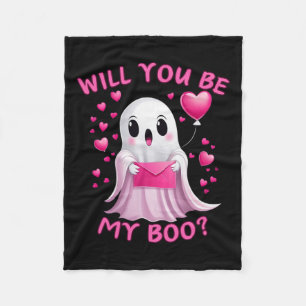 You Be My Boo Cute Ghost Halloween Spooky Season  Fleece Blanket