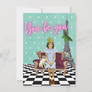 You Be You Empowering Girl Pop Art Card