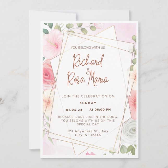 You Belong With Us Wedding Digital Invite (Front)
