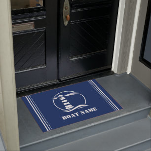 You Boat or Name Classic Nautical Lighthouse Doormat