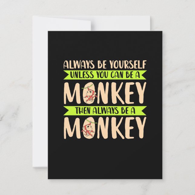 You Can Be A Monkey Thank You Card (Front)