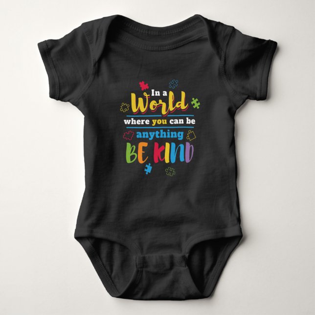 You Can Be Anything Be Kind Rainbow Baby Bodysuit (Front)