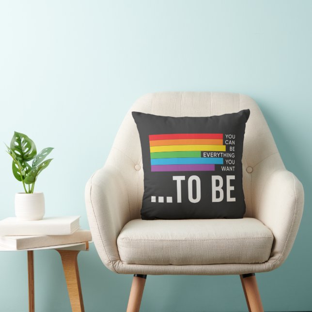 You Can Be Everything You Want To Be Rainbow Lines Cushion (Chair)