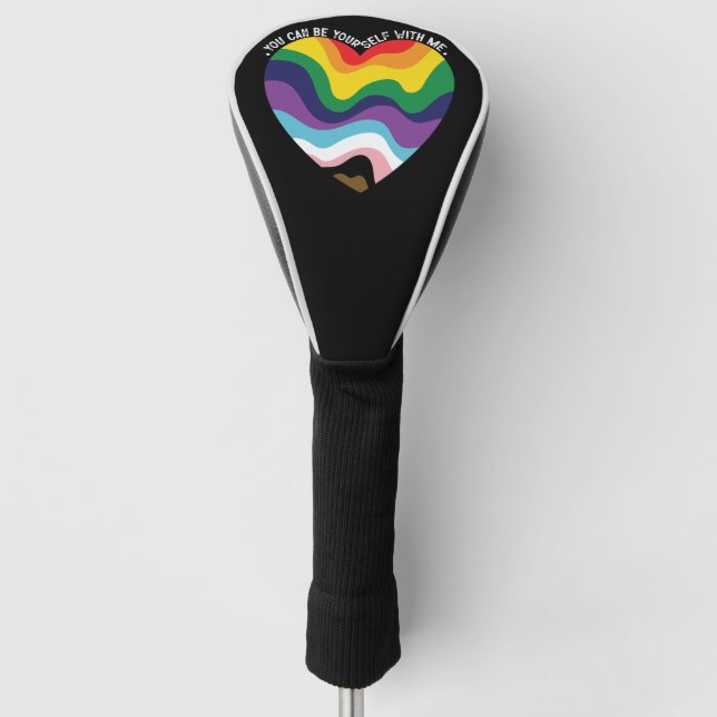 You Can Be Yourself With Me LGBT Transgender Gay  Golf Head Cover (Front)