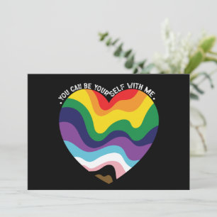 You Can Be Yourself With Me LGBT Transgender Gay  Invitation
