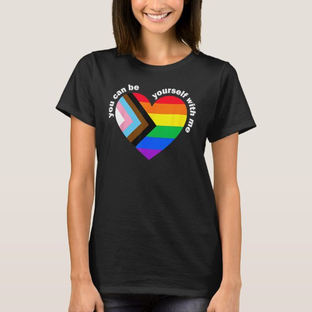 You Can Be Yourself With Me LGBT Transgender Gay L T-Shirt (Front)