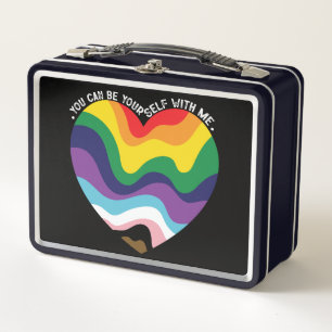 You Can Be Yourself With Me LGBT Transgender Gay Metal Lunch Box