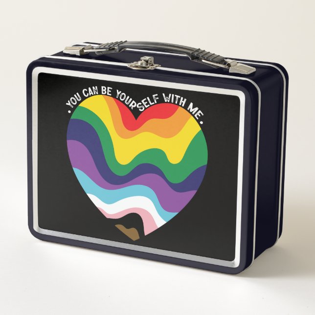 You Can Be Yourself With Me LGBT Transgender Gay  Metal Lunch Box (Front)